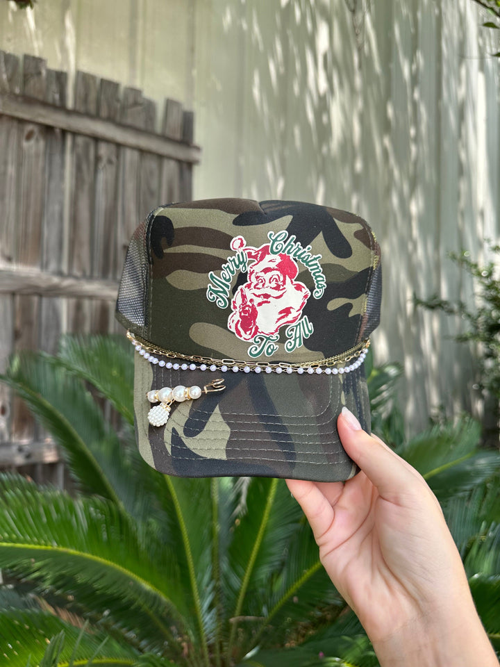 Vintage Santa Full Camo Trucker Hat
