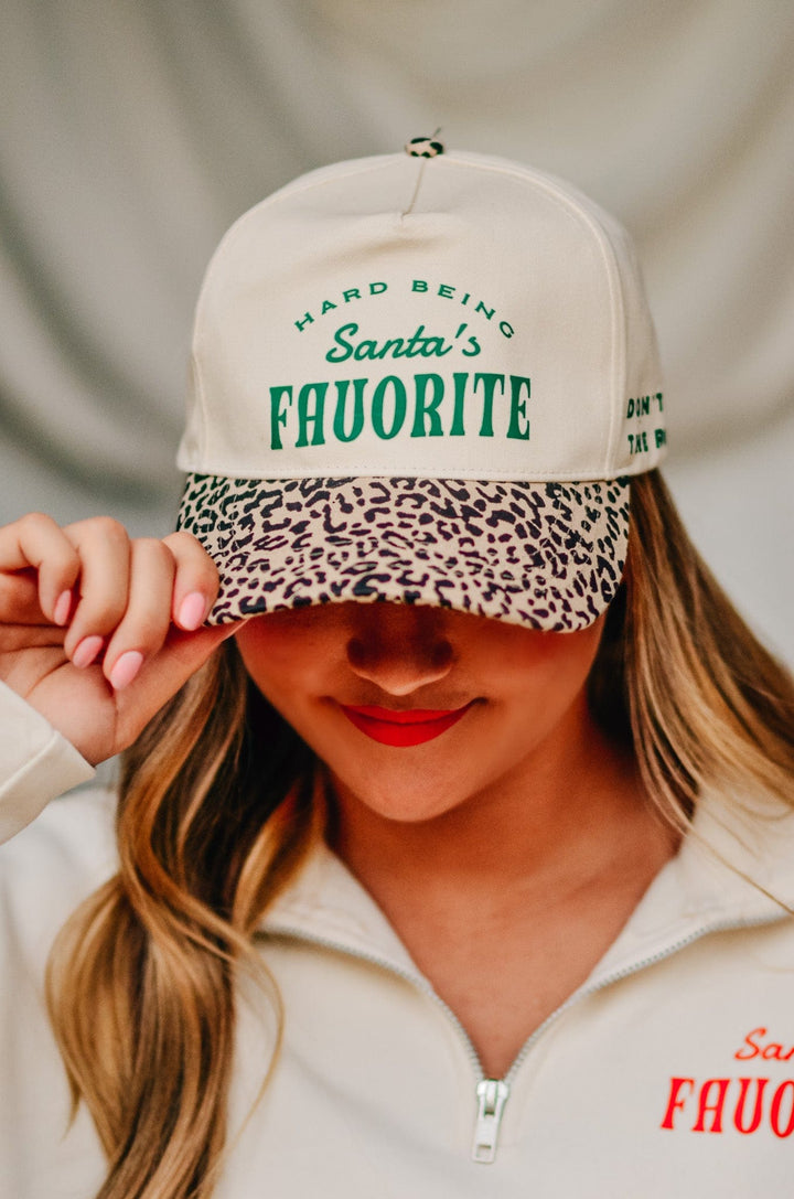 Santa’s Favorite Leopard Canvas Trucker Hat (PREORDER SHIPS 10/30)