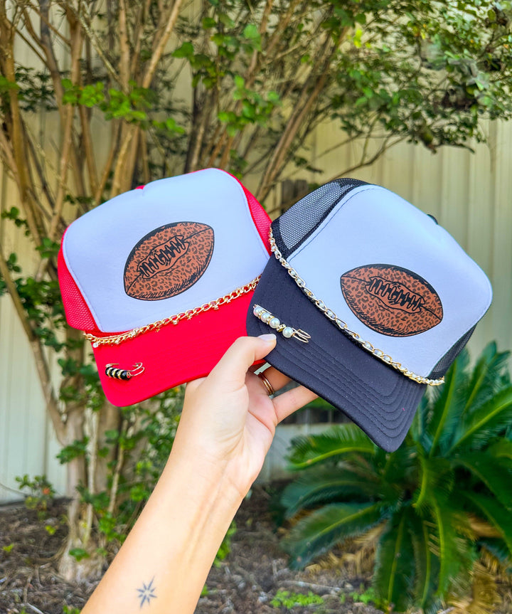 Leopard Football Red & White Trucker Hat