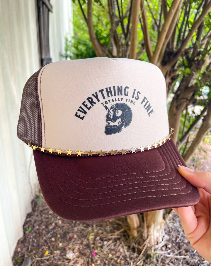 Everything Fine Tan/Brown Trucker Hat