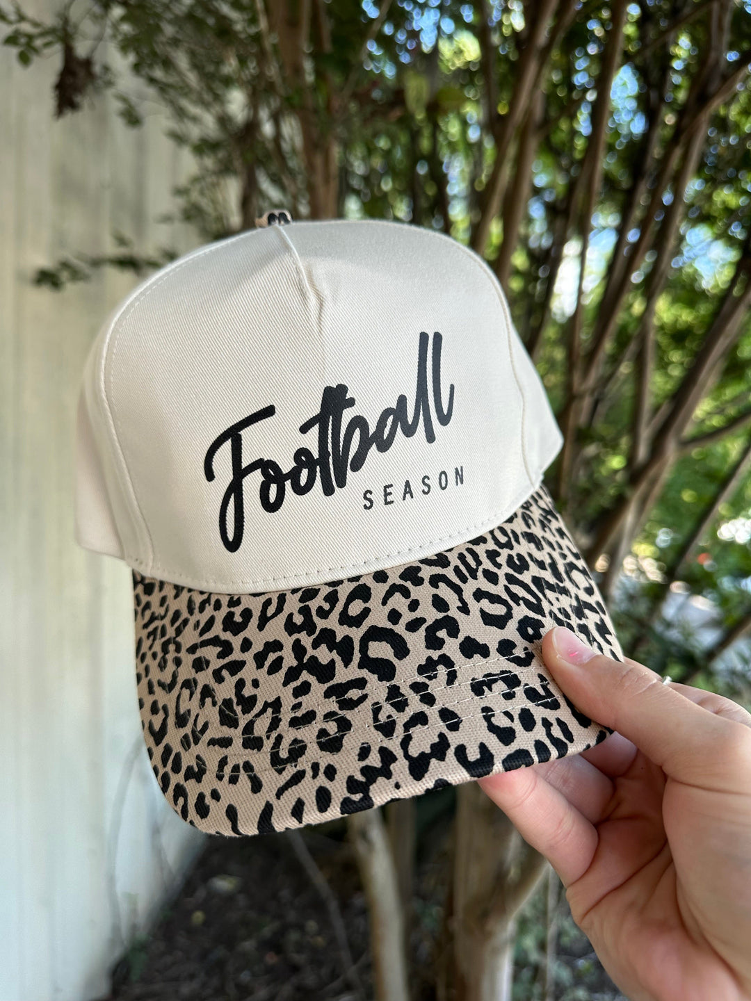 Football Season Leopard Canvas Trucker Hat