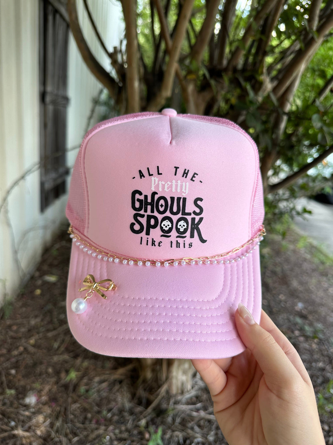 Pretty Ghouls Light Pink Trucker Hat