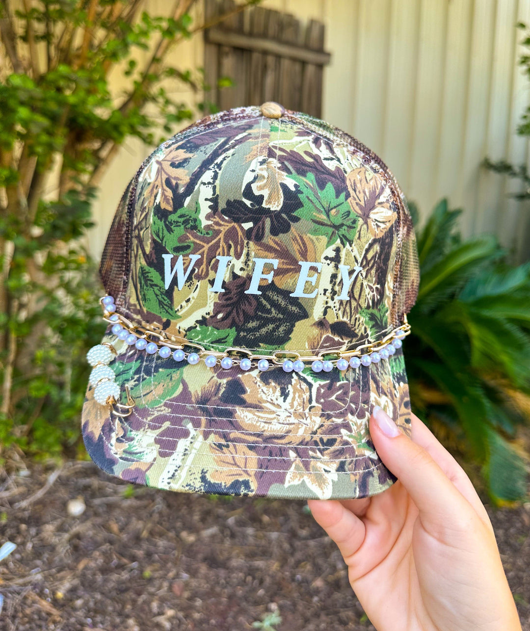 Wifey Canvas Camo Trucker Hat