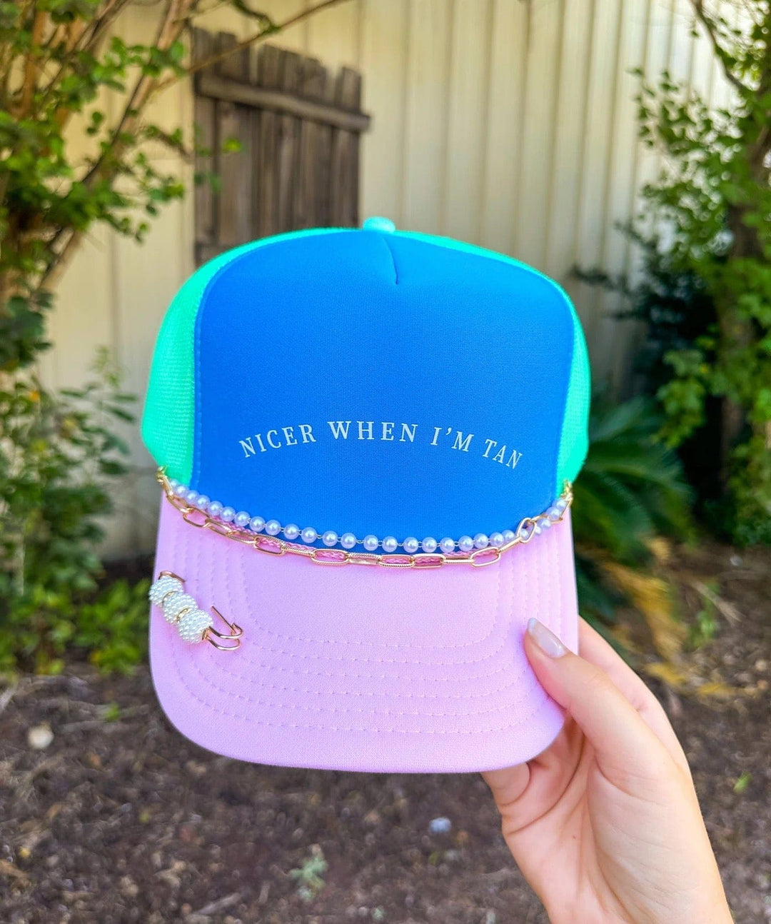 Nicer When I'm Tan Multi Trucker (Carolina Blue)