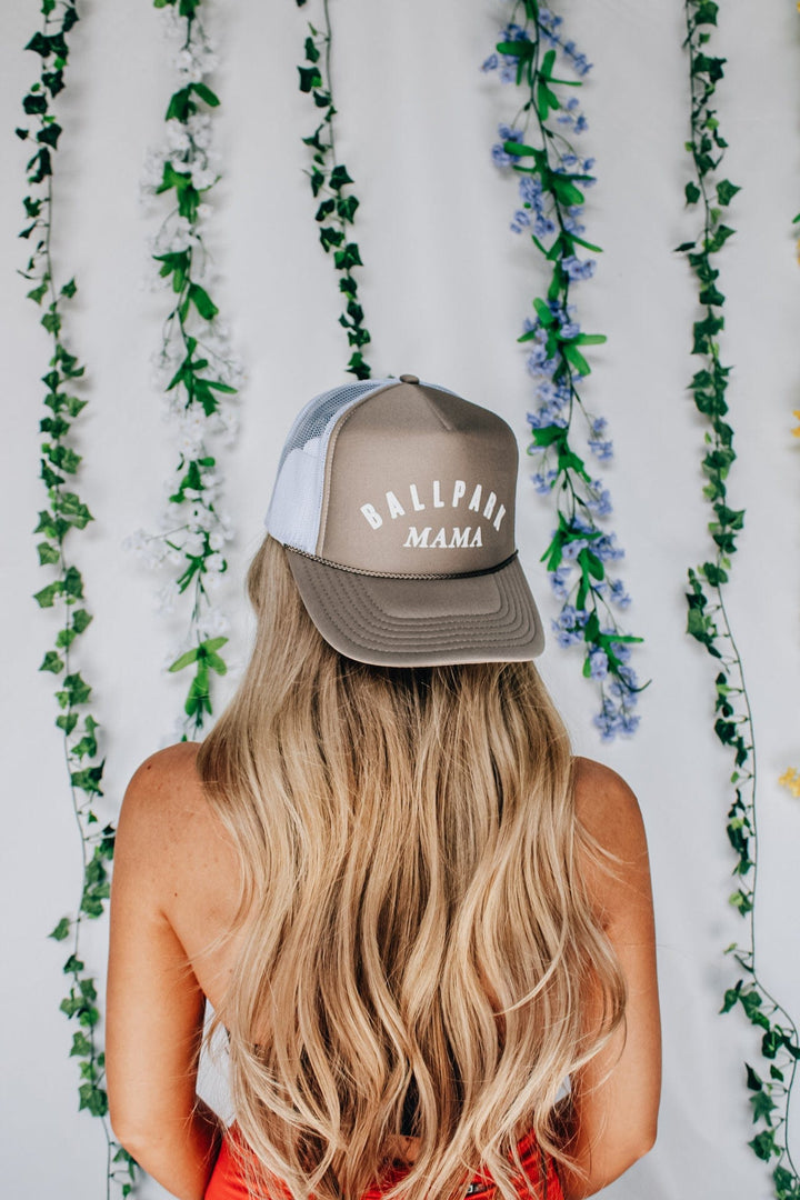 Ballpark Mama Khaki/White Trucker Hat