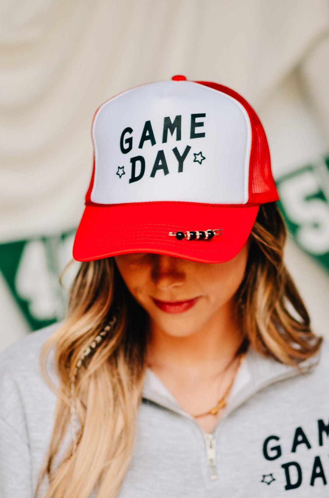 Game Day Red & White Trucker Hat