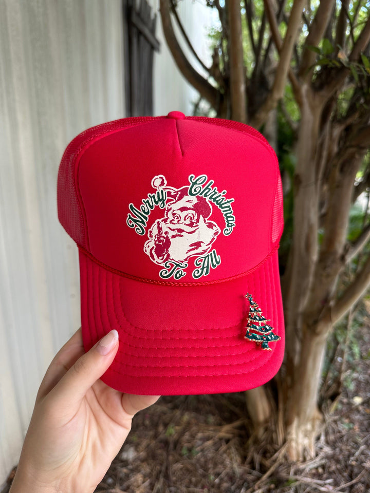 Vintage Santa Red Trucker Hat