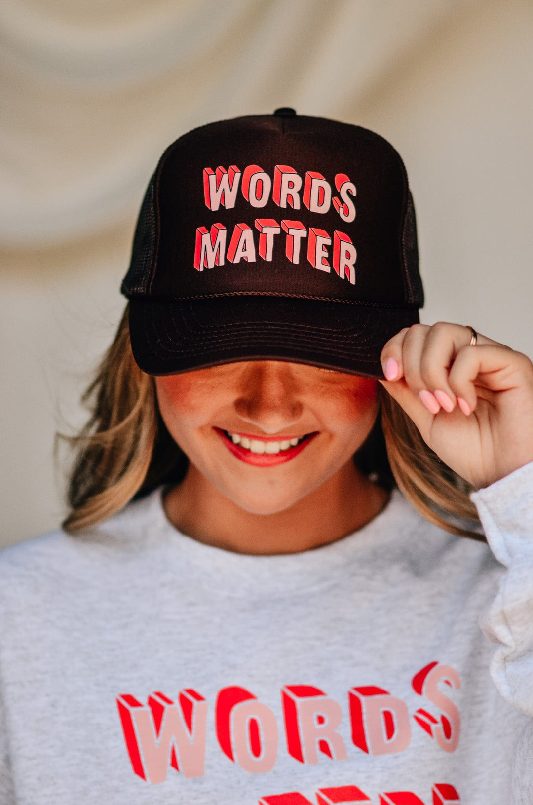 Words Matter Brown Trucker