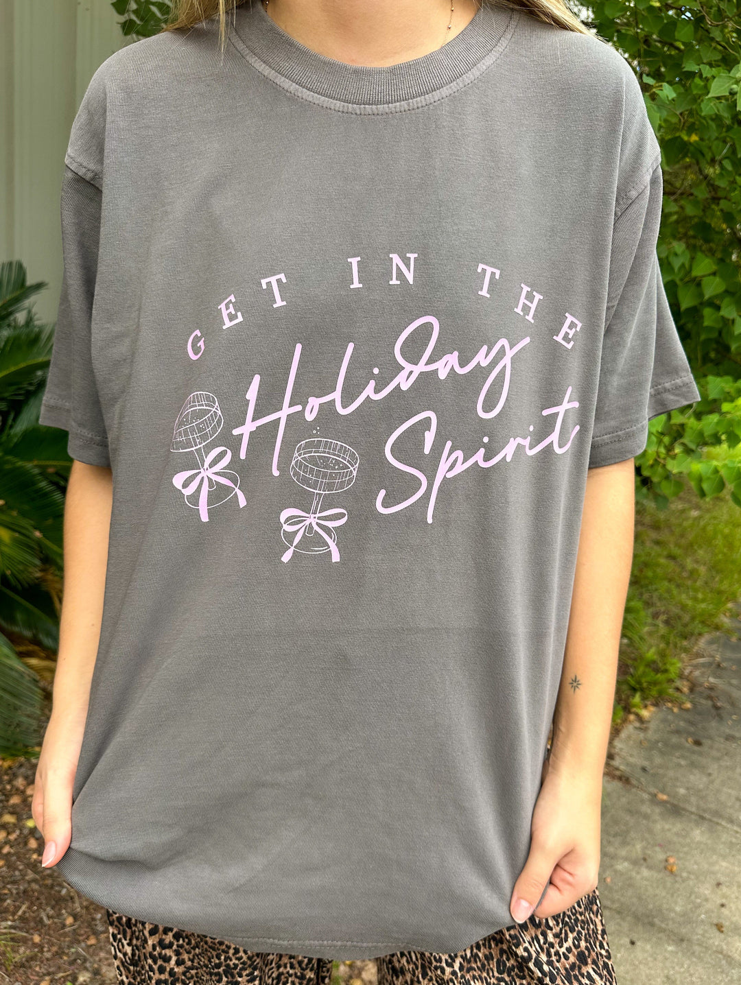 Holiday Spirit Mock Neck Tee