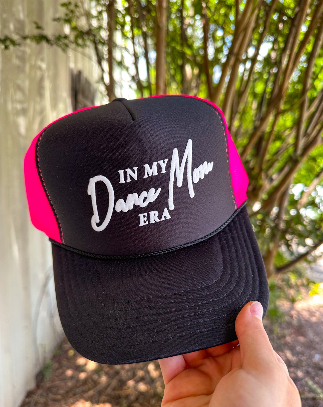 In My Dance Mom Era Black & Hot Pink Trucker Hat