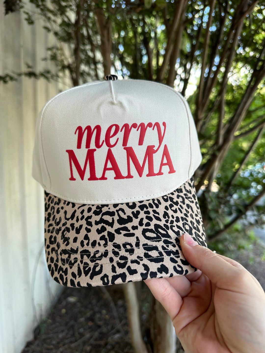 Merry Mama Leopard Canvas Trucker Hat