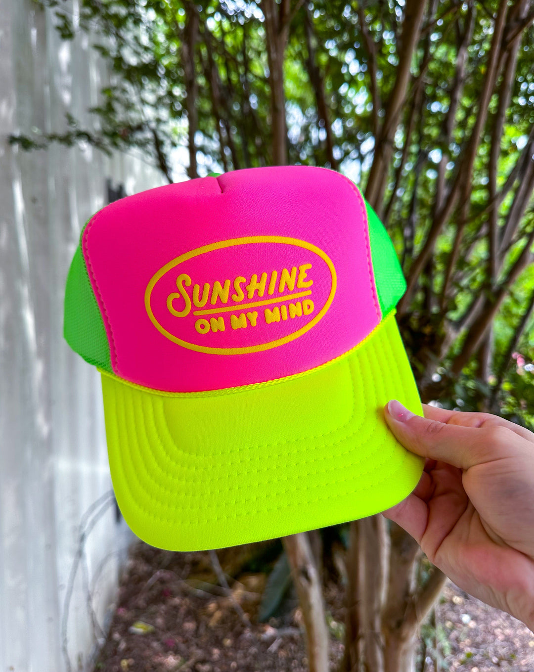 Sunshine On My Mind Multi-Trucker Hat (Hot Pink)