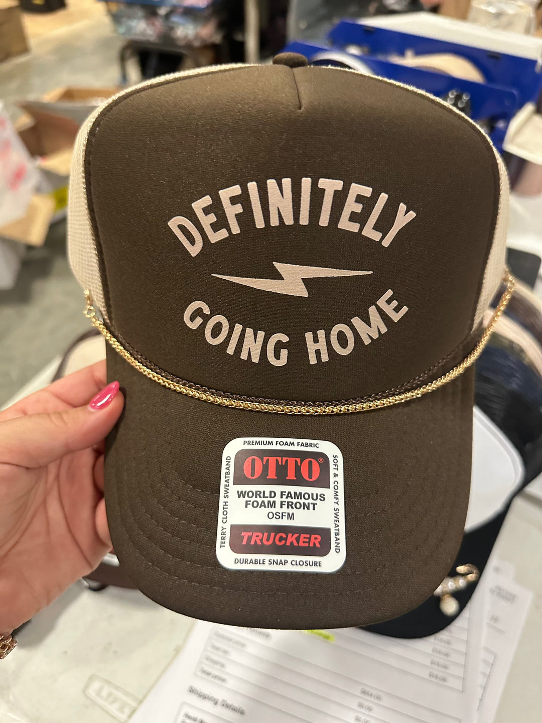 Definitely Going Home Trucker Hat - WITH CHAIN