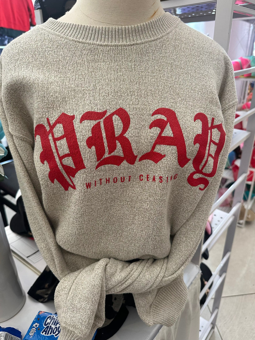 Pray Without Ceasing Oatmeal Knit