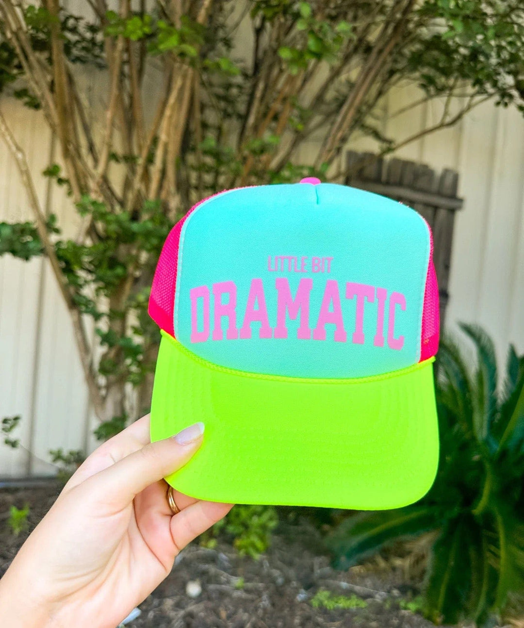 Little Bit Dramatic Multi Trucker Hat (Mint)