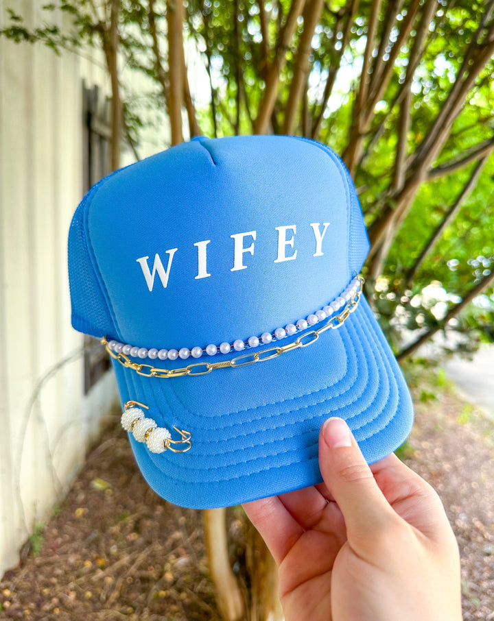 Something Blue WIFEY Columbia Blue Trucker Hat