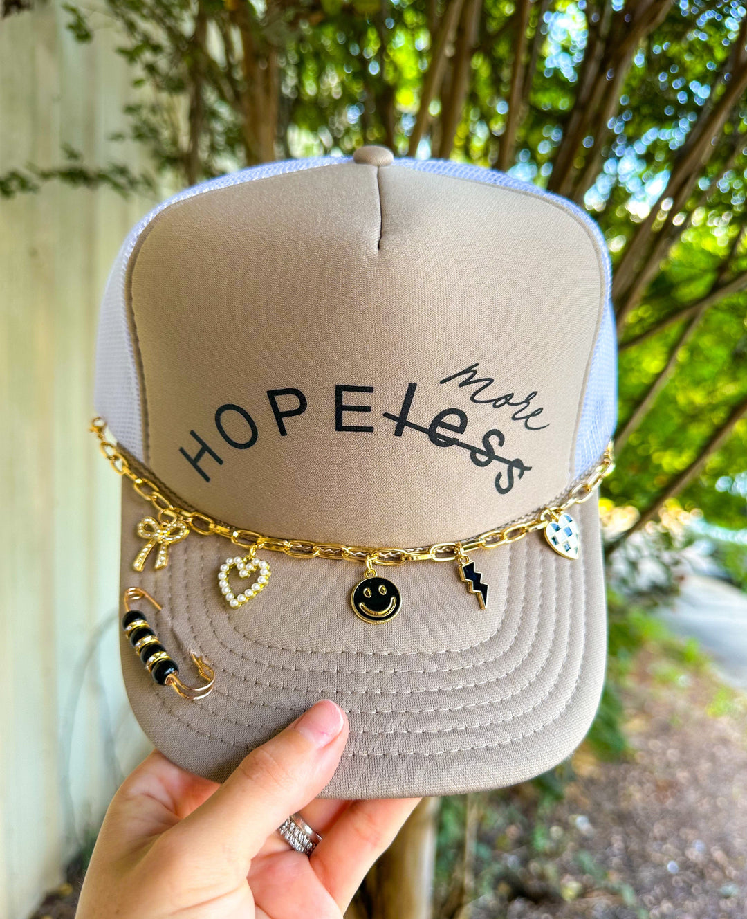 Hope More Khaki/White Trucker Hat