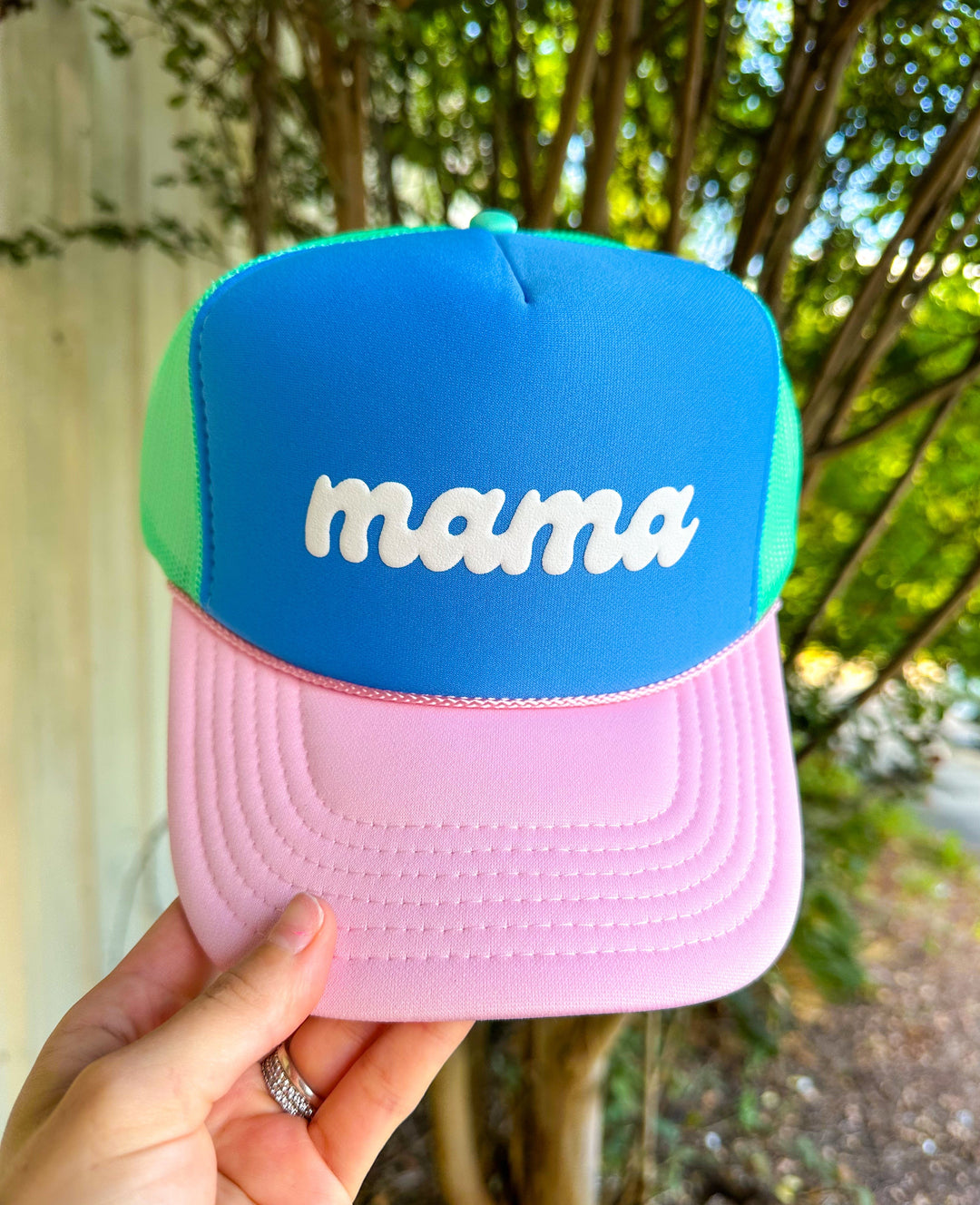 Mama Multi Trucker Hat (Carolina Blue)