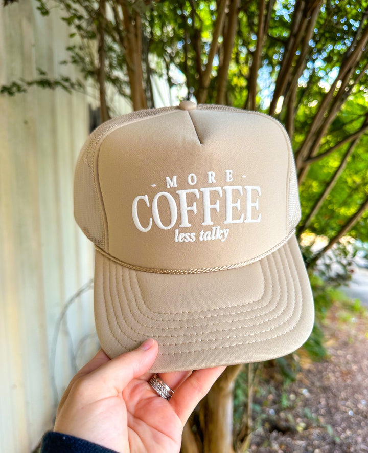 More Coffee Khaki Foam Trucker Hat