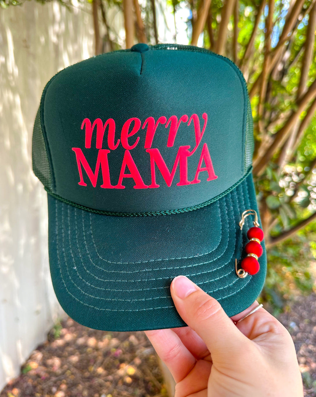 Merry Mama Dark Green Trucker Hat