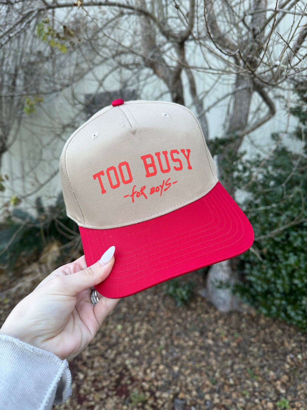 Too Busy for Boys Canvas Trucker Hat