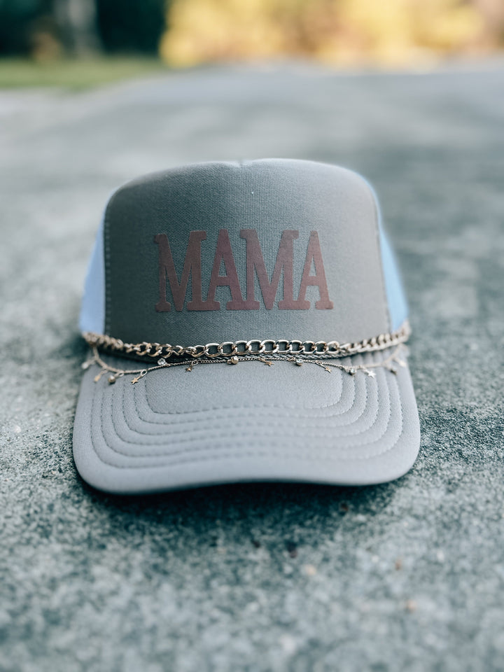 Mama Khaki/White Trucker Hat