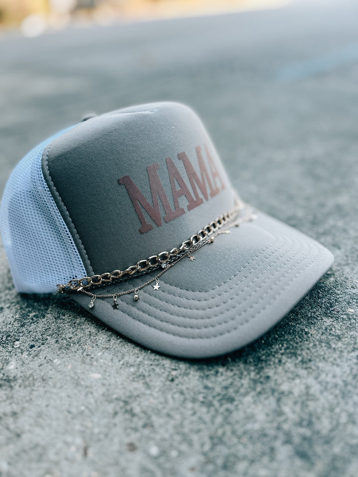 Mama Khaki/White Trucker Hat