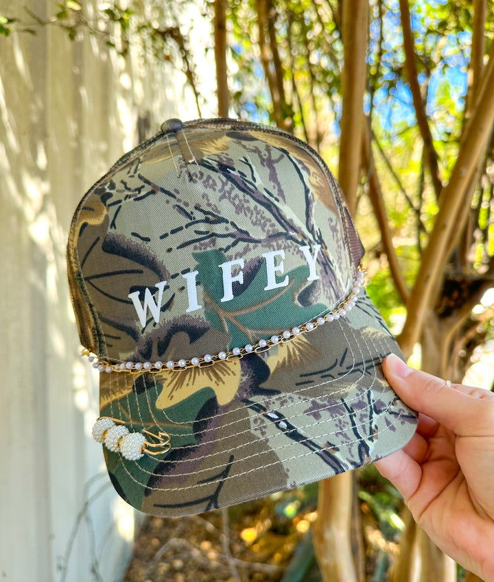 Wifey Canvas Camo Trucker Hat