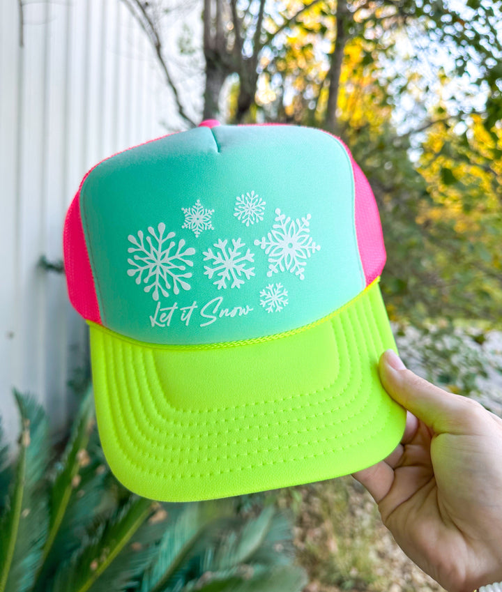 Let It Snow Multi Trucker Hat (Mint)
