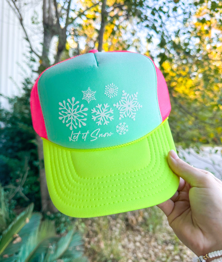 Let It Snow Multi Trucker Hat (Mint)