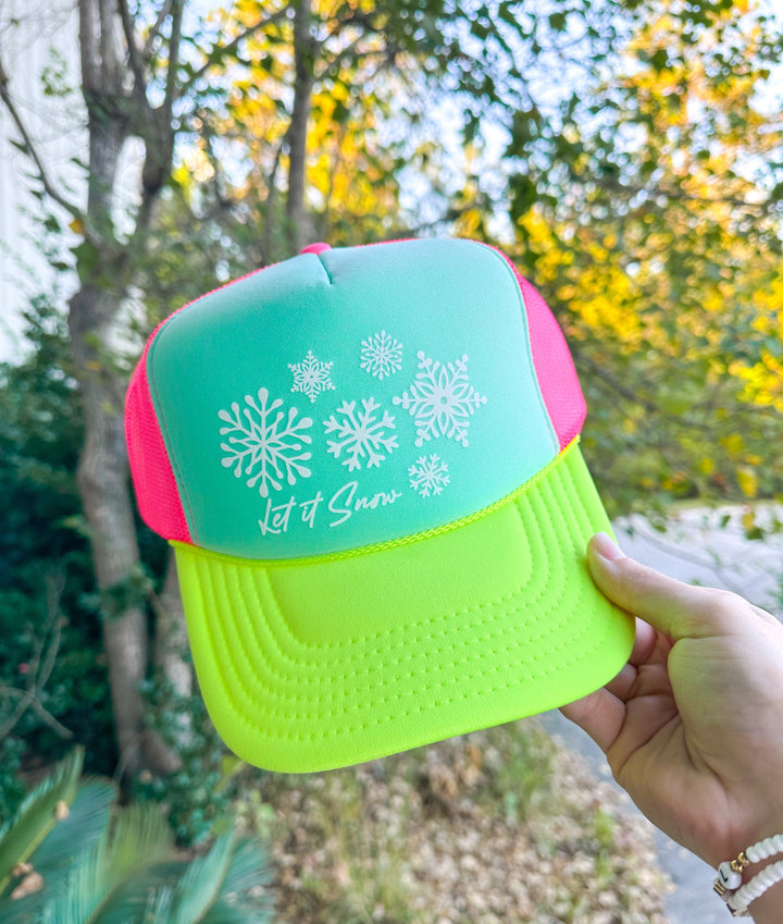Let It Snow Multi Trucker Hat (Mint)