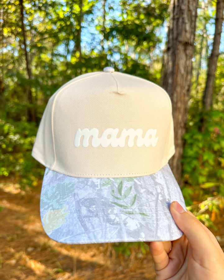 Mama Cream/Camo Canvas Trucker