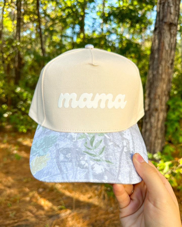 Mama Cream/Camo Canvas Trucker