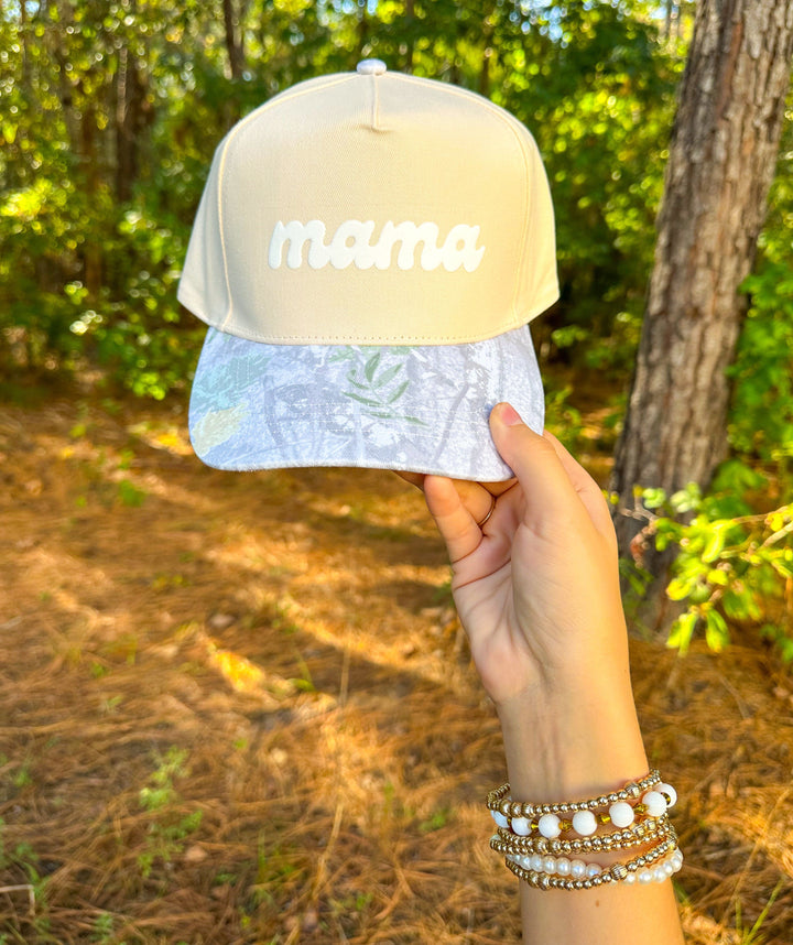 Mama Cream/Camo Canvas Trucker