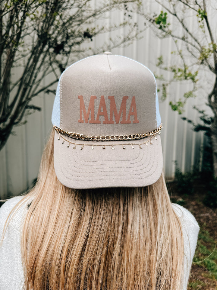 Mama Khaki/White Trucker Hat