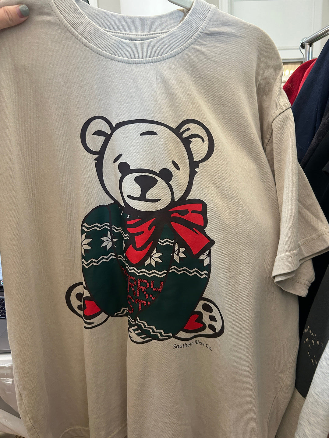 Teddy Bear Christmas Mock Tee