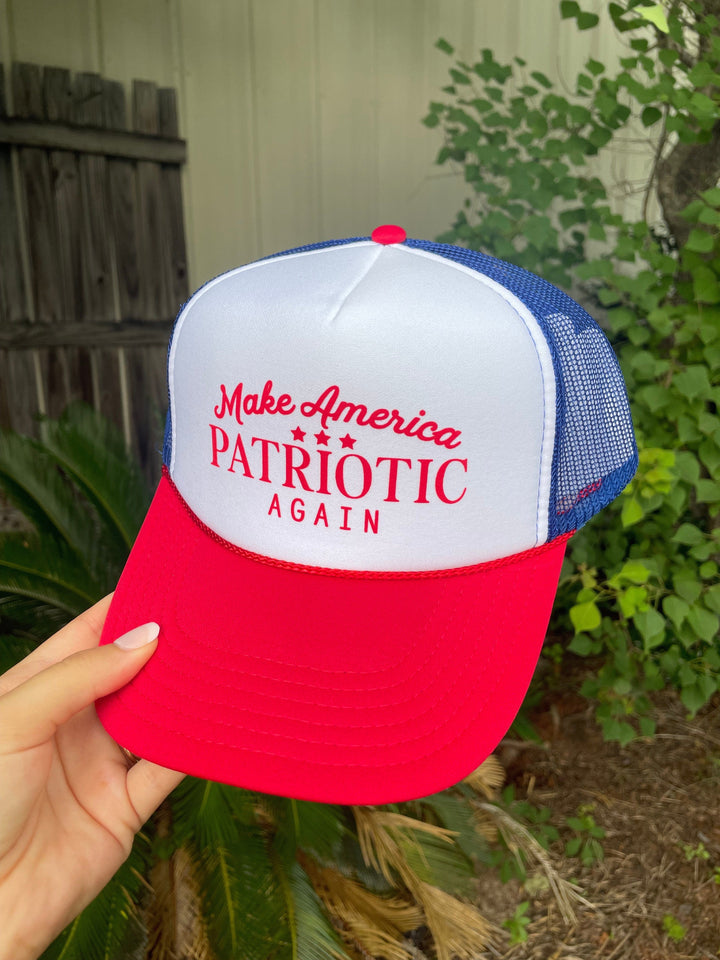 Make America Patriotic Again Red Blue White Trucker Hat