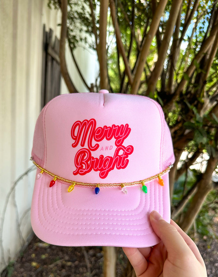Merry & Bright Light Pink Trucker