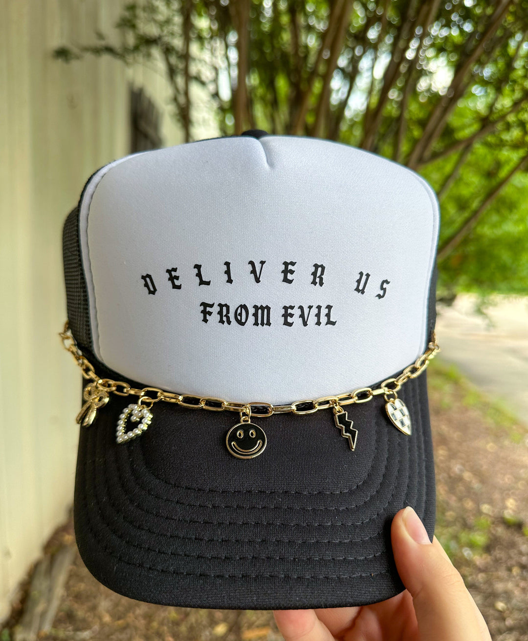 Deliver Us From Evil Black & White Trucker
