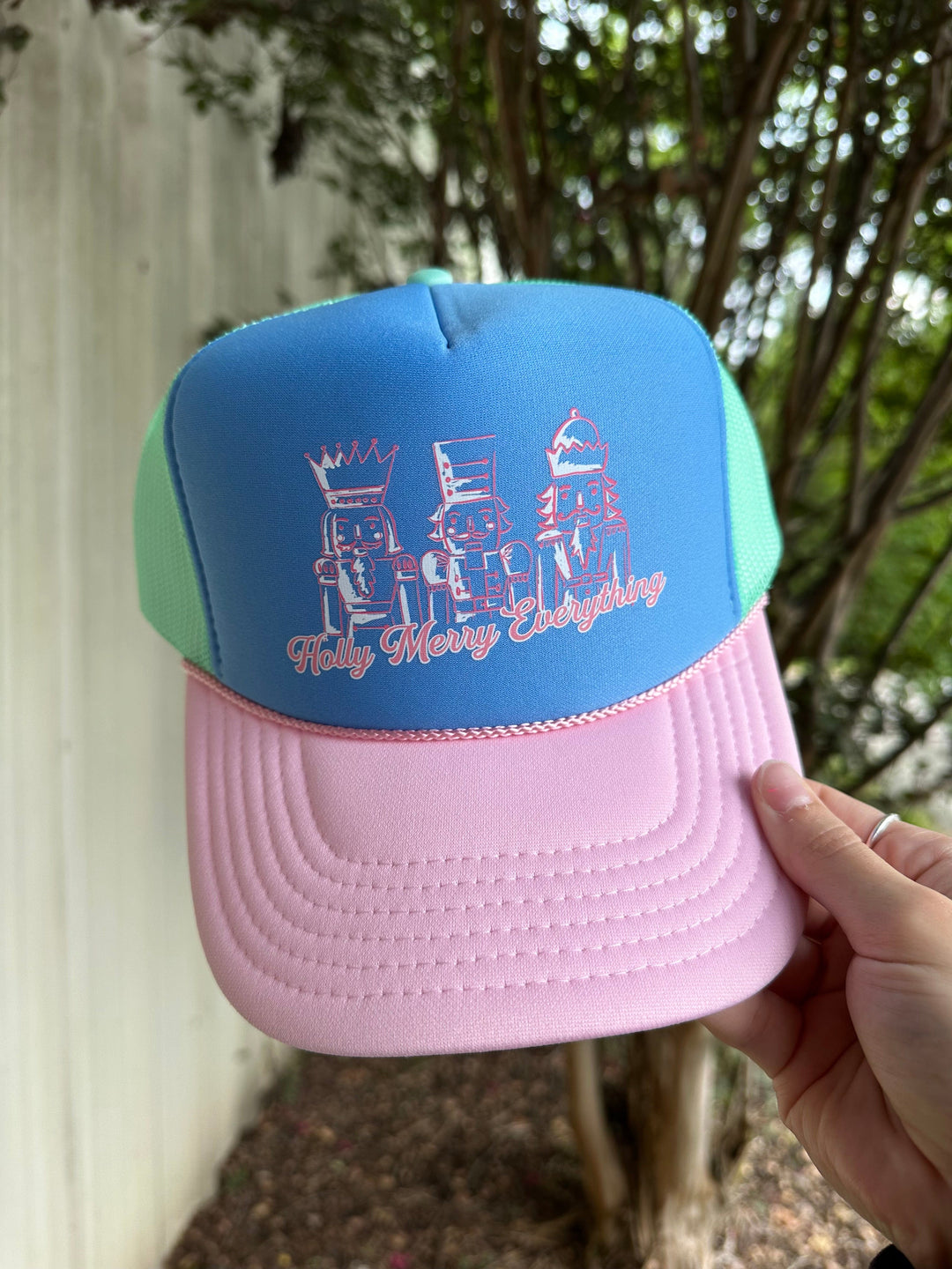 Holly Merry Everything Nutcracker Multi Trucker (Carolina Blue)