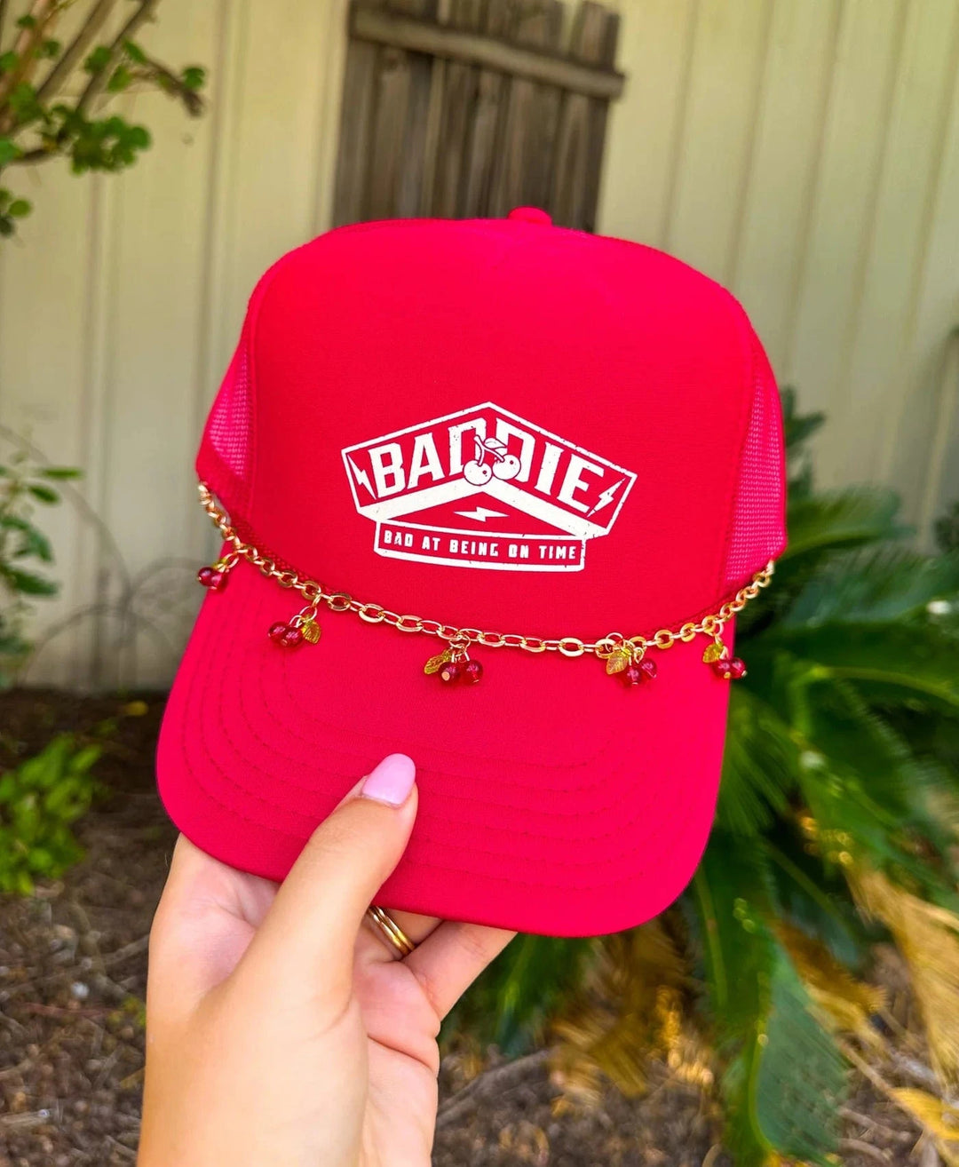 BADDIE Bad At Being On Time Red Trucker