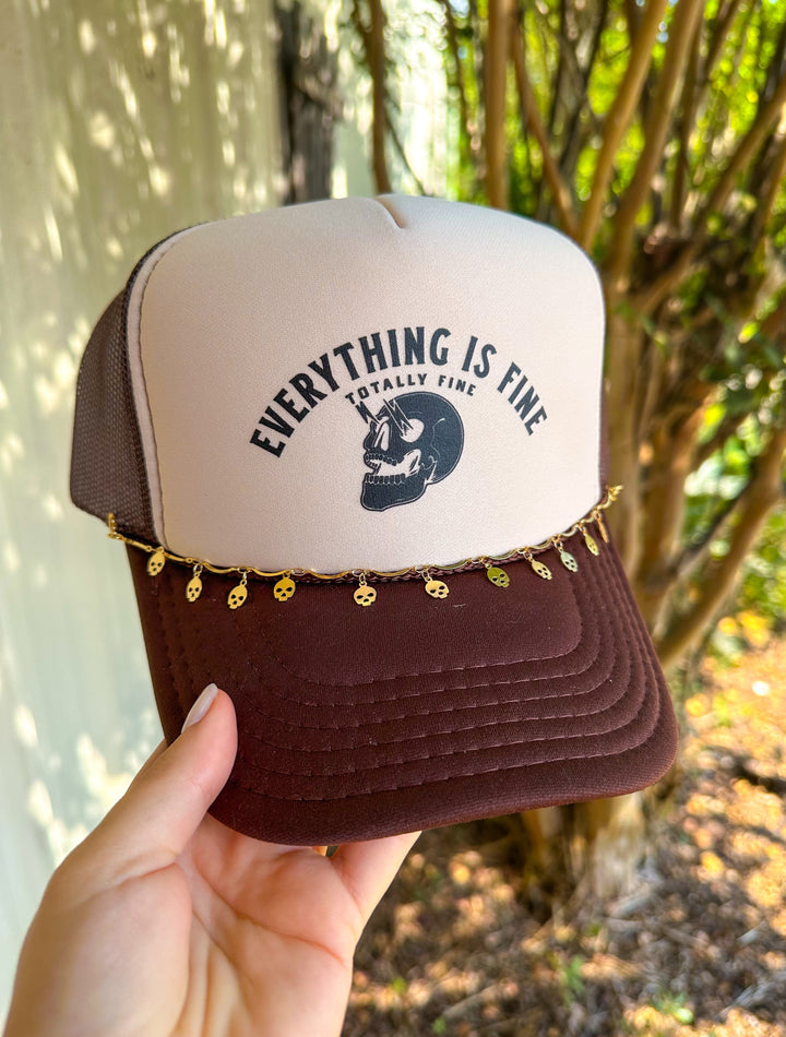 Everything Fine Tan/Brown Trucker Hat