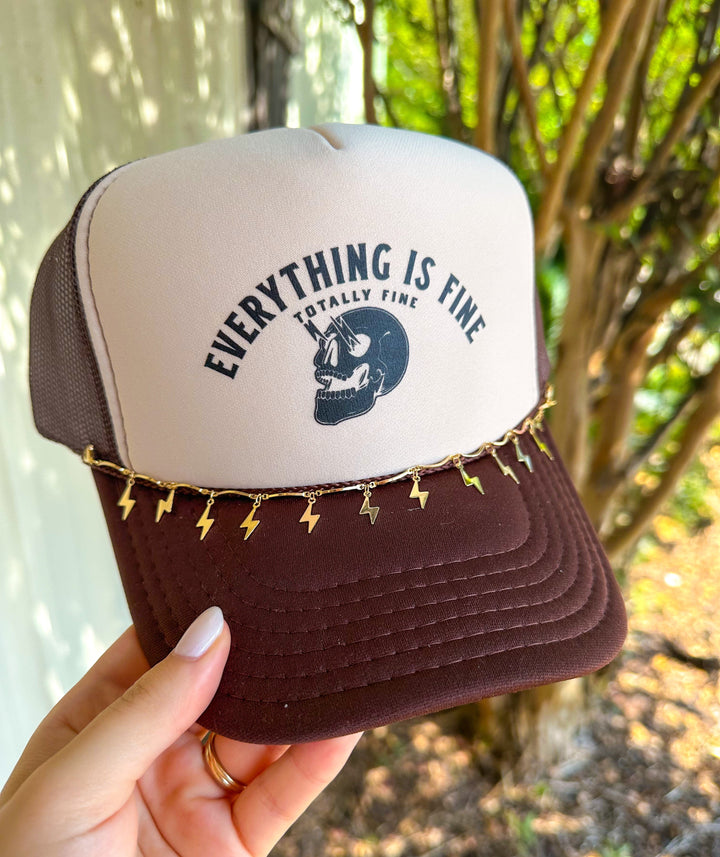 Everything Fine Tan/Brown Trucker Hat