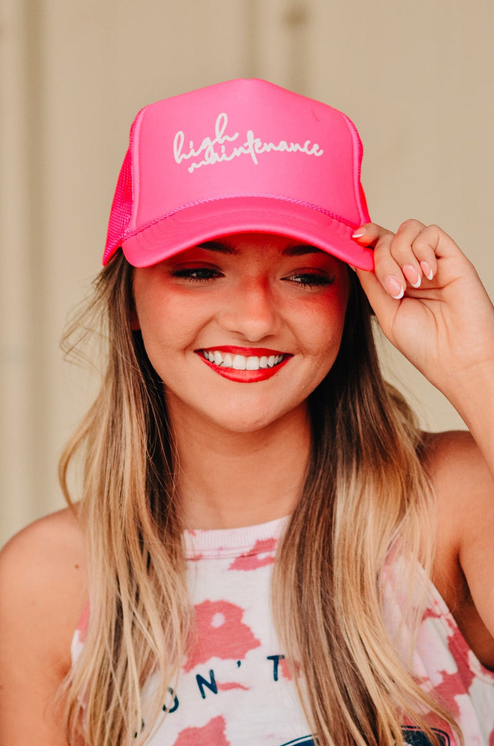 High Maintenance Hot Pink Trucker Hat