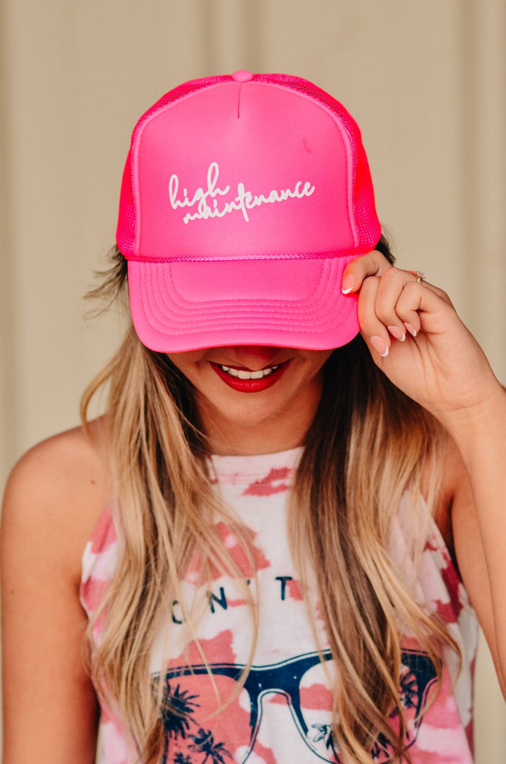 High Maintenance Hot Pink Trucker Hat