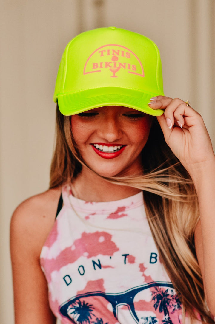 Tinis & Bikinis Neon Yellow Trucker Hat