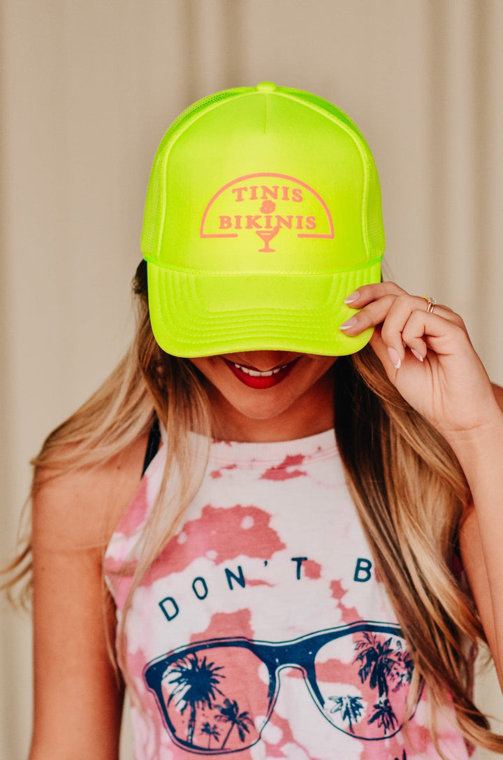 Tinis & Bikinis Neon Yellow Trucker Hat