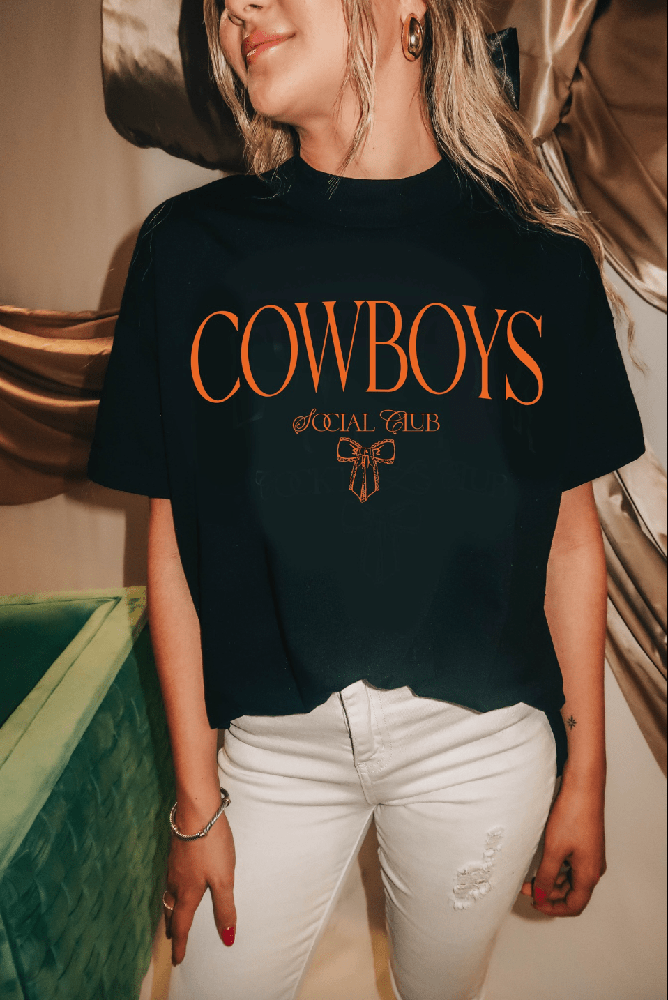 Cowboys Social Club High Low Black Tee