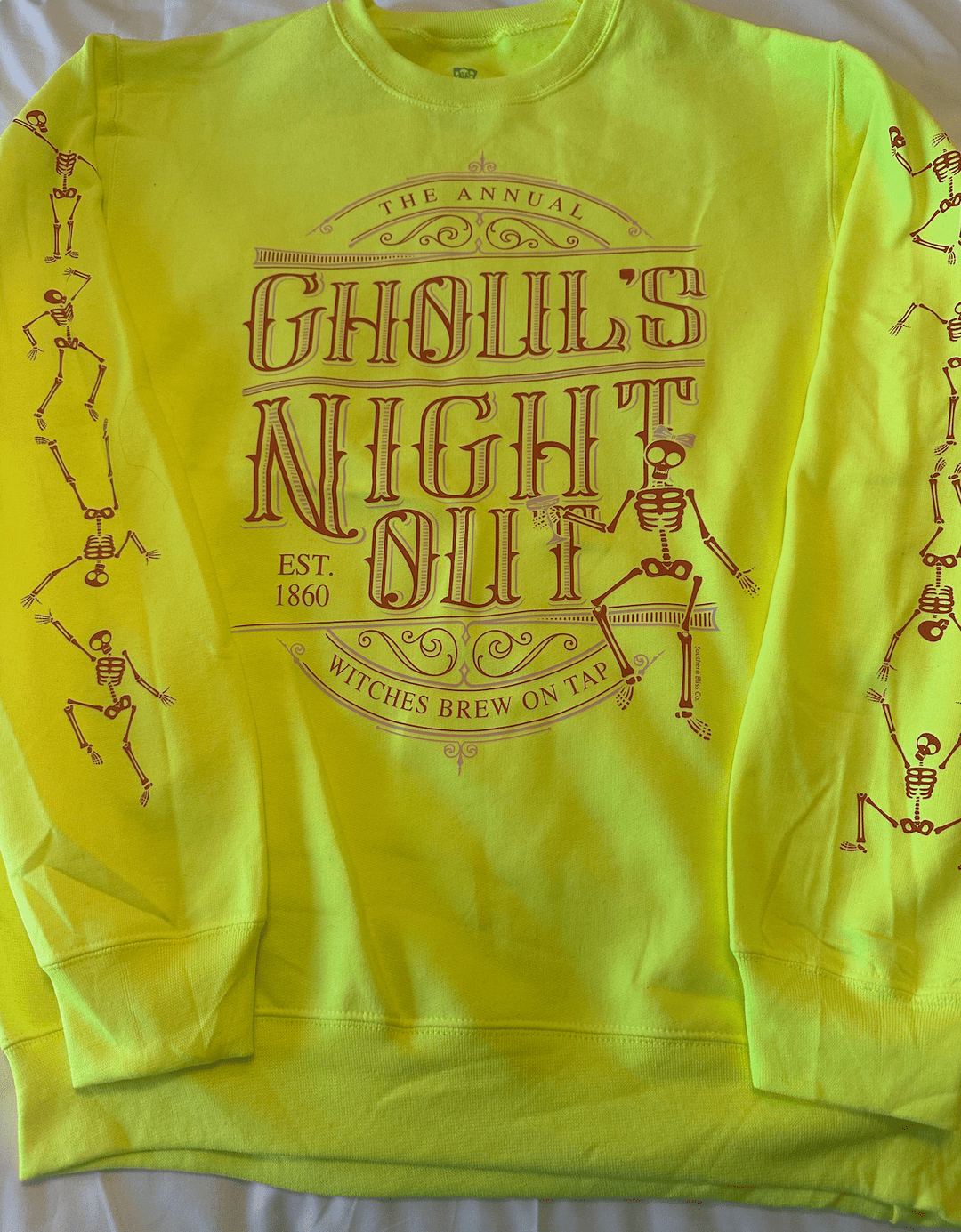 Ghouls Night Out Neon Yellow Sweatshirt