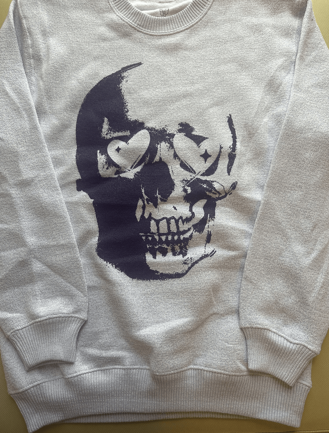 Heart Eyes Skull Lavender Knit Sweatshirt